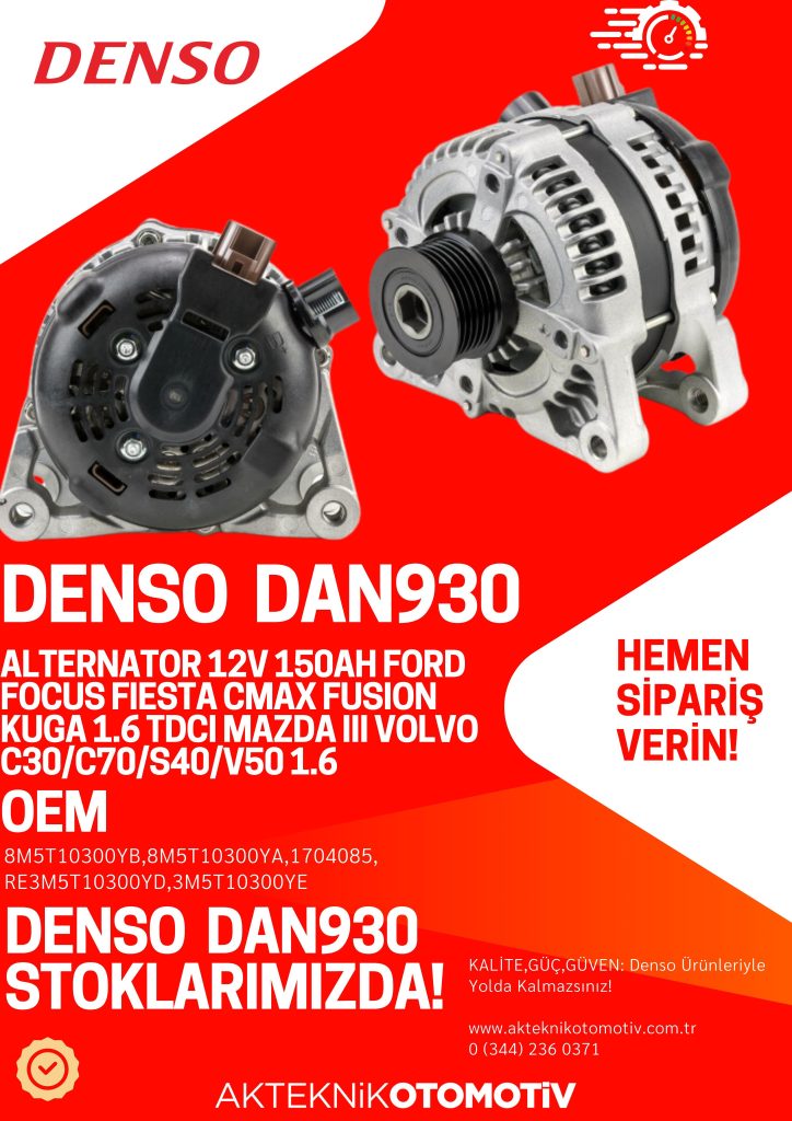DENSO DAN930 ALTERNATÖR STOKLARIMIZDA